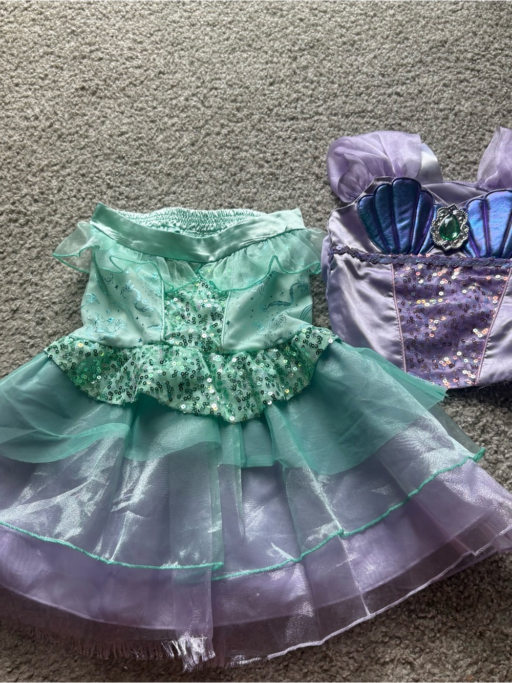 Disney Ariel Mermaid Princess Costume Dress 2 Piece Sz 3 Skirt Top Little